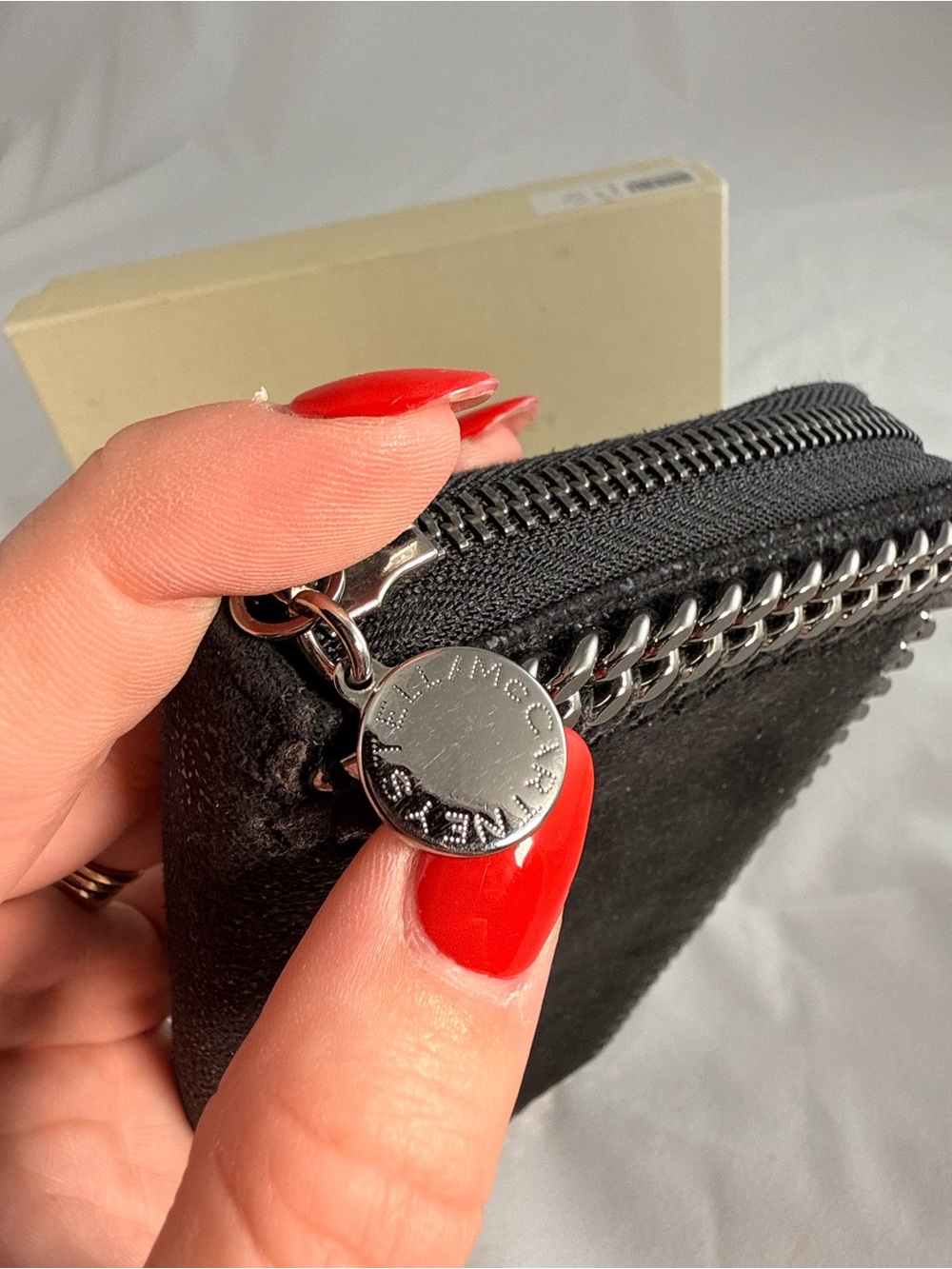 Stella McCartney Black Falabella Zip-Around Wallet - Picture 2 of 7